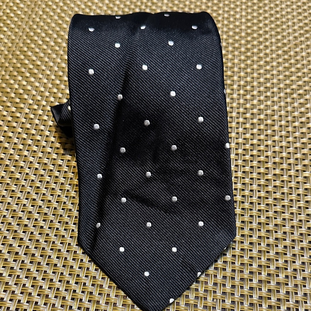 Brooks Brothers Navy Blue Tie with White Dots